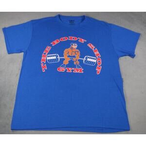 The Body Shop Gym Blue T-Shirt Men’s Jerzees Sport Moisture Wicking Size Large